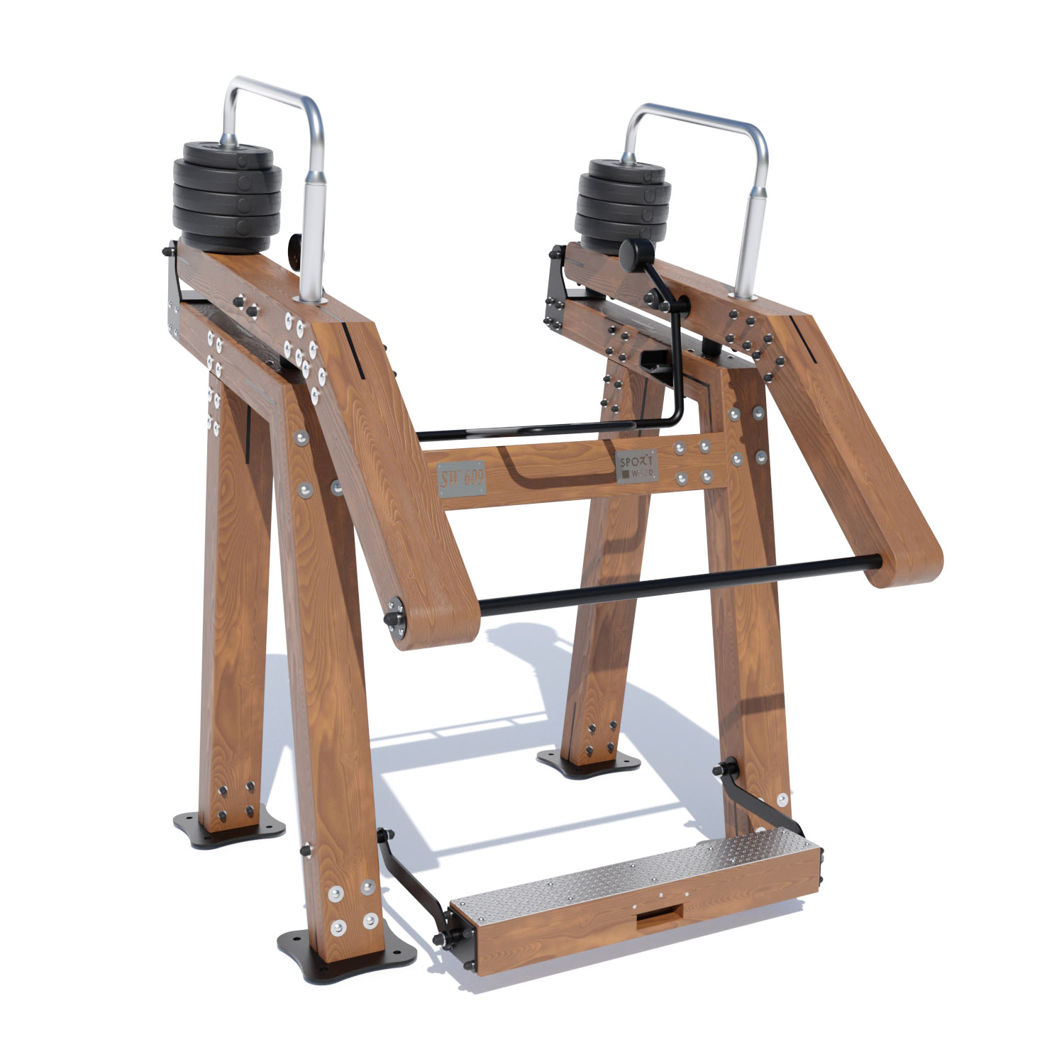 Outdoor krachttrainingsmachine voor de benen