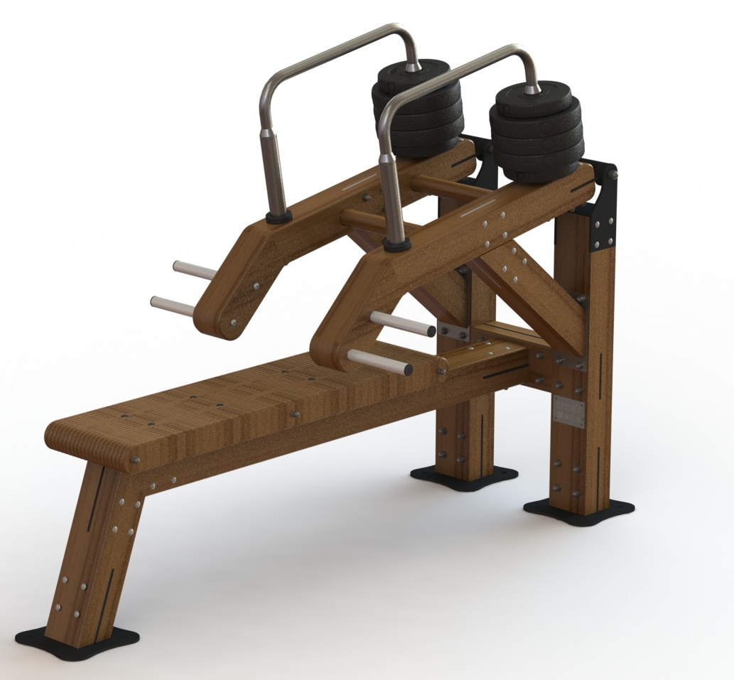 Krachtsportmachine outdoor bench press