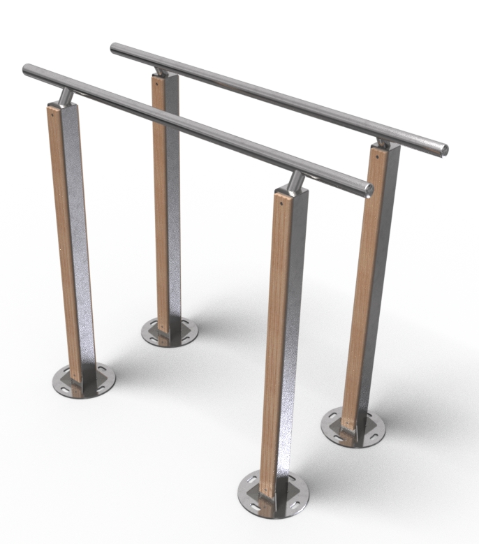 RVS-hout parallel bars