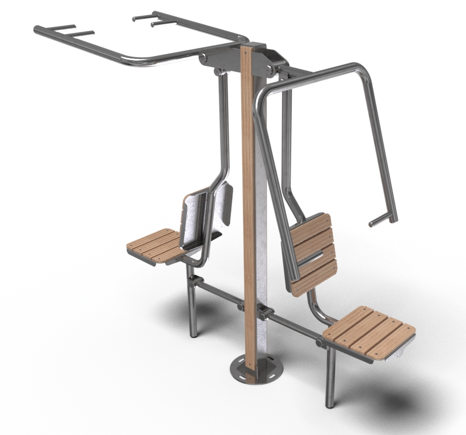 RVS outdoorfitness toestel Pull Down & Chest Press 